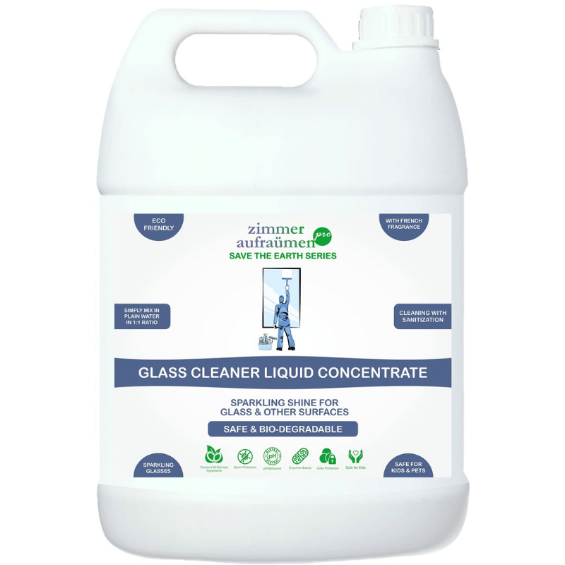 Zimmer Aufraumen Pro Glass Cleaner Liquid Concentrate 5Lit. Sparkling Shine for Glass & Other Surfaces