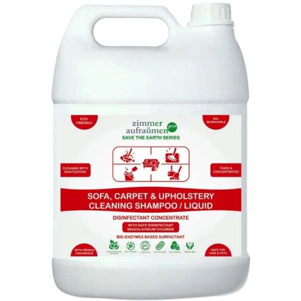 Zimmer Aufraumen Pro Sofa, Carpet & Upholstery Cleaning Shampoo / Liquid 5Lit. , sofa saaf krne k liye liquid, sofa cleaner liquid, sofa cleaner spray, sofa cleaner chemical, sofa cleaner foam, sofa cleaner price, sofa cleaner near me, sofa cleaner machine flipkart, sofa cleaner online, सोफा क्लीनर, सोफे क्लीनर,