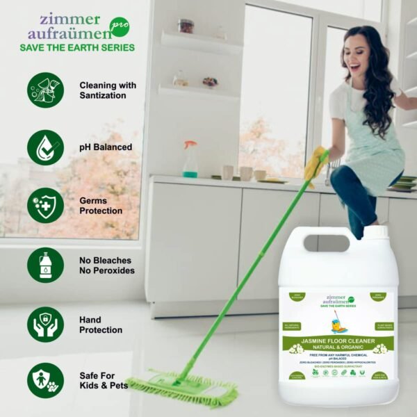 Zimmer Aufraumen Pro Jasmine Floor Cleaner Natural & Organic 5Lit. Bio Enzymes Based Surfactant