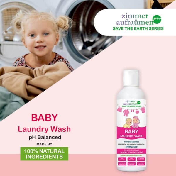 Zimmer Aufraumen Pro Baby Laundry Washing Liquid Detergent- 450ml for Manual & Machine With Natural & Organic Cleaning Agents, Bio Enzymes Blend