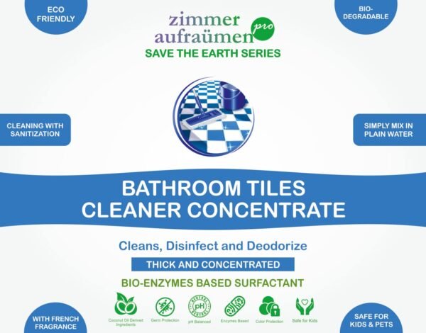 Zimmer Aufraumen Pro Bathroom Tiles Cleaner Concentrate 5Lit. Bio Enzymes Based Surfactant