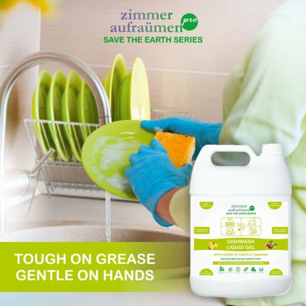 Zimmer Aufraumen Pro Dishwash Liquid Gel with Power of Lemon & Tamarind 5Lit.