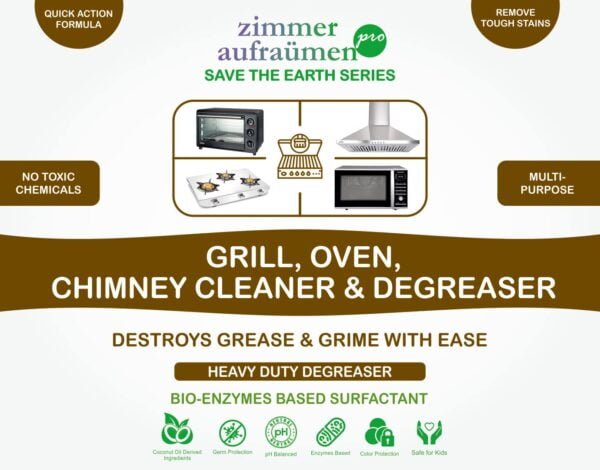 Zimmer Aufraumen Pro Grill, Oven, Chimney Cleaner & Degreaser 5Lit. Bio Enzymes Based Surfactant