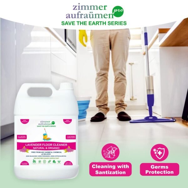 Zimmer Aufraumen Pro Floor Cleaner Natural & Organic Bio Enzymes Based Surfactant (Lavender, 5L)