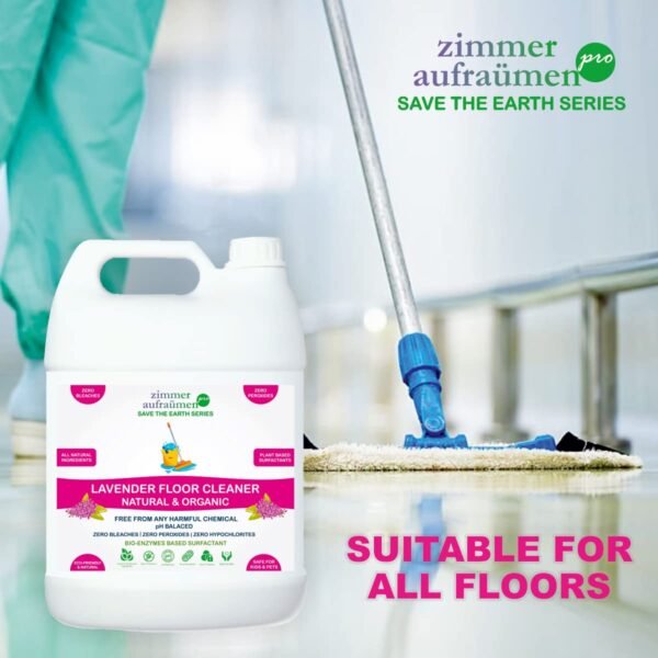 Zimmer Aufraumen Pro Floor Cleaner Natural & Organic Bio Enzymes Based Surfactant (Lavender, 5L)