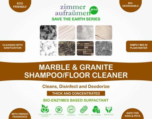 Zimmer Aufraumen Pro Marble & Granite Shampoo/Floor Cleaner 5Lit. Cleans, Disinfect and Deodorize