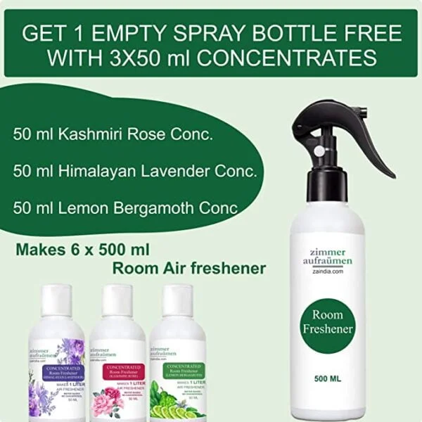 Room air Freshener Concentrate 3 fragrance in one pack with bottle