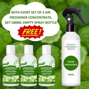 Natural Air Freshener Concentrate (3X50 ml)-Makes 3L (Lemon Bergamot)