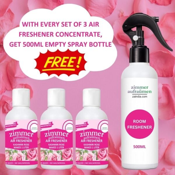 Natural Air Freshener Concentrate (3X50 ml)-Makes 3L (Kashmiri Rose)