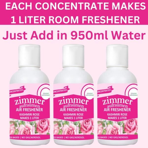 Natural Air Freshener Concentrate (3X50 ml)-Makes 3L (Kashmiri Rose) - Image 4