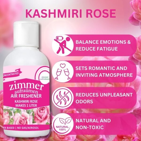 Natural Air Freshener Concentrate (3X50 ml)-Makes 3L (Kashmiri Rose) - Image 5