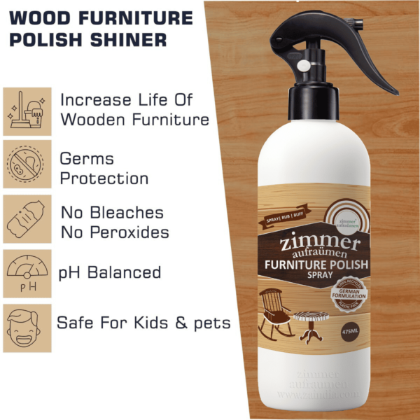 Furniture Shiner Polish & Maintainer Spray-500 ml | Long-lasting Shine - Image 2