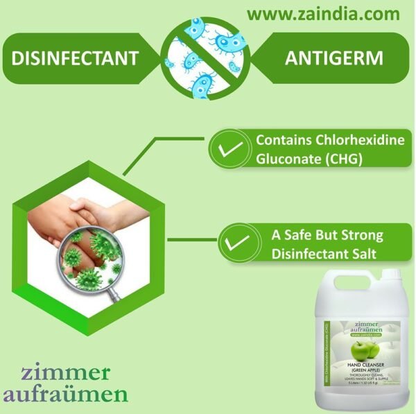 Hand Wash with CHG Disinfectant-5L (Green Apple) | 99.9% Germ-Killing - Image 6