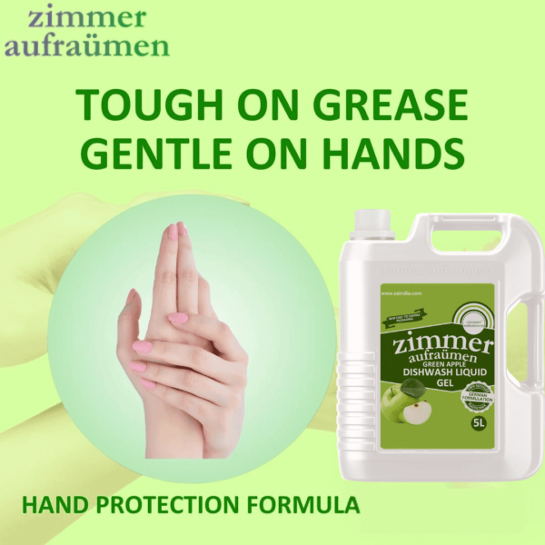 Dishwash Liquid Gel- Green Apple Fragrance- 5L (With Power of Neem ) - Image 2