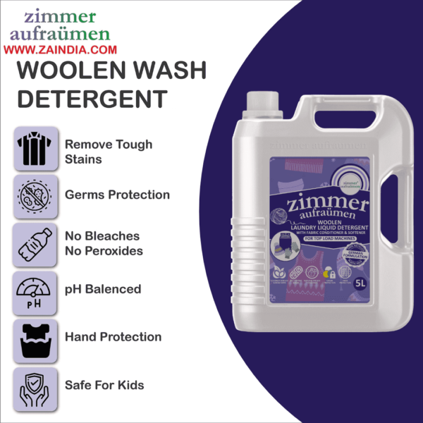 Liquid Detergent For Woolen, Silk, Chiffon (5L) For Top Load Machine - Image 5